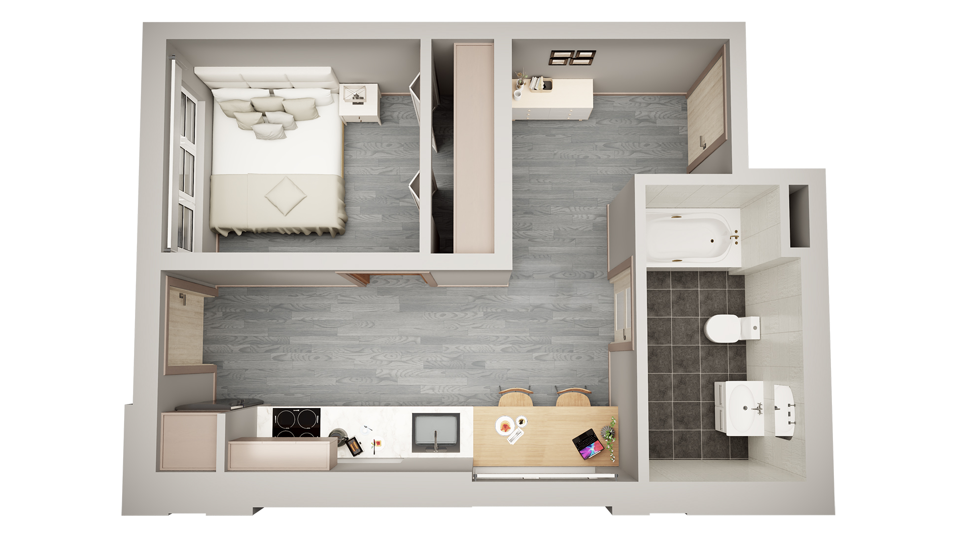 ZEAL 1-BD FLOOR PLAN